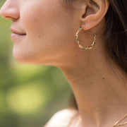 créoles tressées Marion pierres fines plaqué or